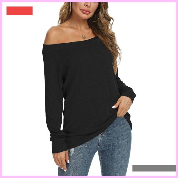 Long Sleeve Off Shoulder Boat Neck Tunic Top - Size Small - Picture 1 of 4